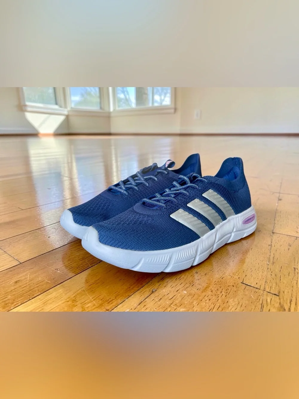 adidas Cloudfoam Flex Slounge NEW Women’s Size 7 WIDE (US) Blue/Silver/Lilac
